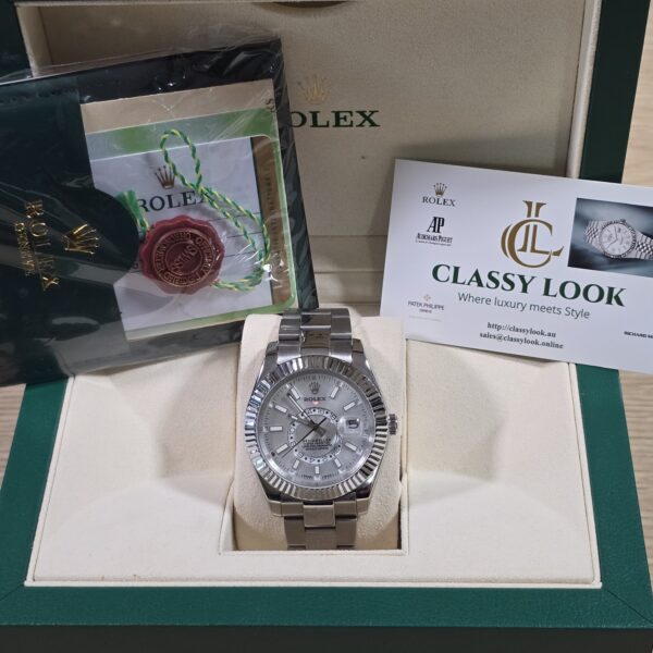 Rolex Sky-Dweller 326934 Steel 18k Gold White Dial Mens Automatic Watch B&P 2022